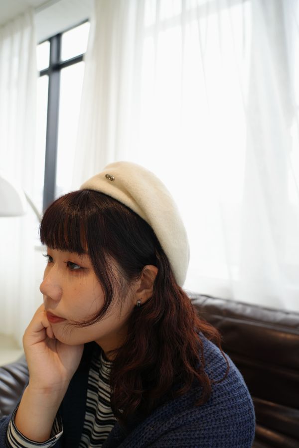 羊毛貝蕾帽 羊毛貝蕾帽、法式貝蕾帽、保暖貝蕾帽、秋冬帽子、羊毛帽、時尚帽、文青帽、法式穿搭、百搭貝蕾帽、女士帽、優雅帽款、羊毛配件