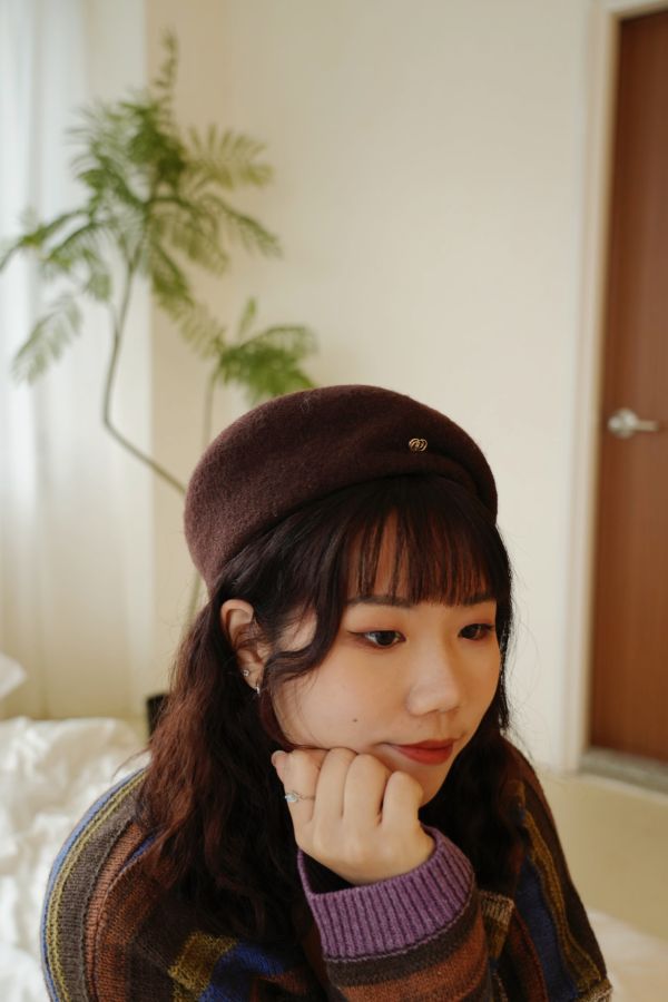 羊毛貝蕾帽 羊毛貝蕾帽、法式貝蕾帽、保暖貝蕾帽、秋冬帽子、羊毛帽、時尚帽、文青帽、法式穿搭、百搭貝蕾帽、女士帽、優雅帽款、羊毛配件