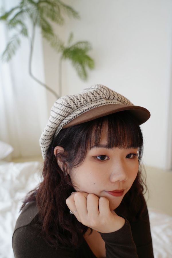線條報童帽 線條報童帽、英倫風帽子、復古報童帽、秋冬帽、質感帽款、百搭帽、男女帽、文青帽、時尚帽、造型帽、線條帽子、秋冬穿搭配件