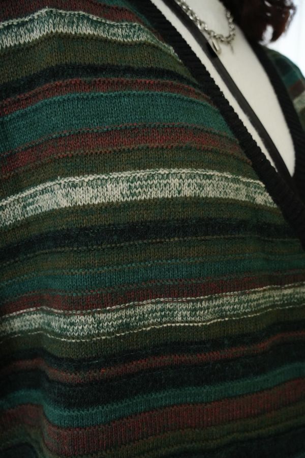 民族風綁帶條紋外套 民族風外套、綁帶外套、條紋針織外套、羊毛混紡外套、設計款針織、文青風外套、秋冬外套、民族風條紋、針織開襟外套、特色外套