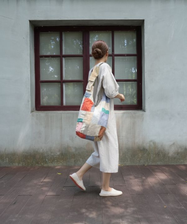 文藝青年拼布包 大麻纖維,手工包,尼泊爾,公平貿易,環保,拼布