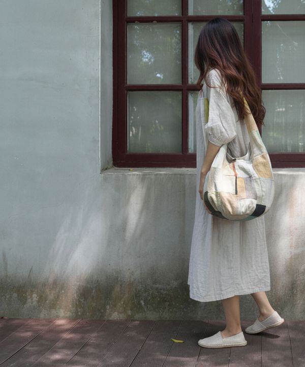 文藝青年拼布包 大麻纖維,手工包,尼泊爾,公平貿易,環保,拼布