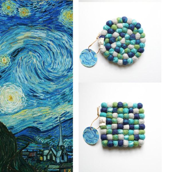 羊毛氈隔熱墊 |  畫家渲染系列 羊毛氈, 手工羊毛氈, 羊毛氈製品, 紐西蘭羊毛,公平貿易,手作,禮物,馬卡龍