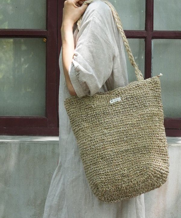 手工針織袋(拉鍊) 大麻纖維,手工包,尼泊爾,公平貿易,環保,針織