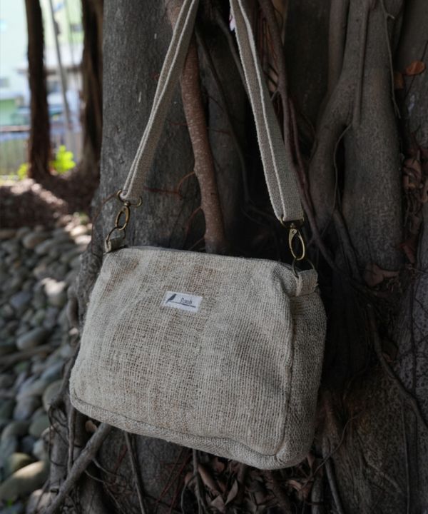 隨身側背包 / 收納包 兩用 大麻纖維,手工包,尼泊爾,公平貿易,環保,針織