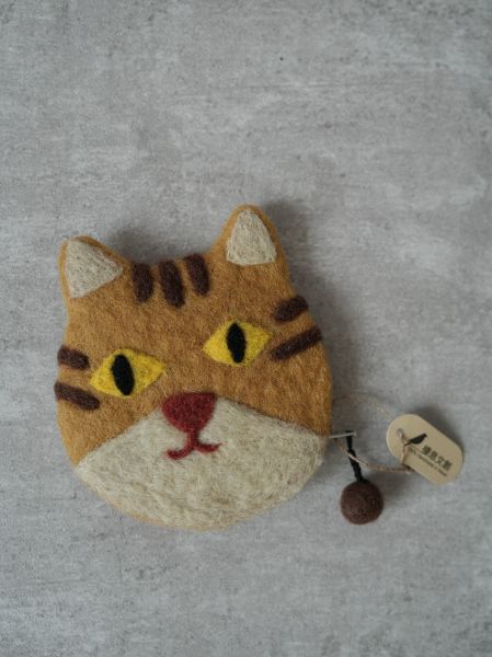 羊毛氈收納包 | 橘貓 零錢包, 羊毛氈收納, 手工羊毛氈, 羊毛氈製品, 紐西蘭羊毛,公平貿易商品,手作,禮物