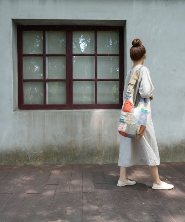 文藝青年拼布包 大麻纖維,手工包,尼泊爾,公平貿易,環保,拼布