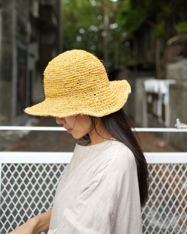 大麻纖維針織帽(暖黃色) 針織帽,手工,尼泊爾,公平貿易,環保