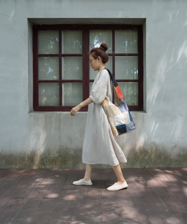 文藝青年拼布包 大麻纖維,手工包,尼泊爾,公平貿易,環保,拼布