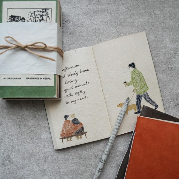 手工紙隨身本｜原野日常系列 樹皮纖維筆記本, 環保筆記本, 永續造紙, 不砍伐森林, 手工筆記本, 自然纖維, 環保文具,地球,環保,永續