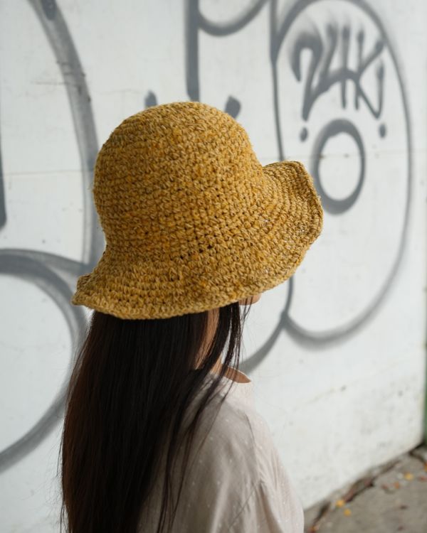 大麻纖維針織帽(暖黃色) 針織帽,手工,尼泊爾,公平貿易,環保