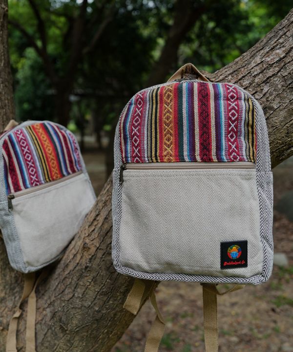 幾何織布輕便後背包 背包,Backpack,手工背包,尼泊爾背包,公平貿易,環保