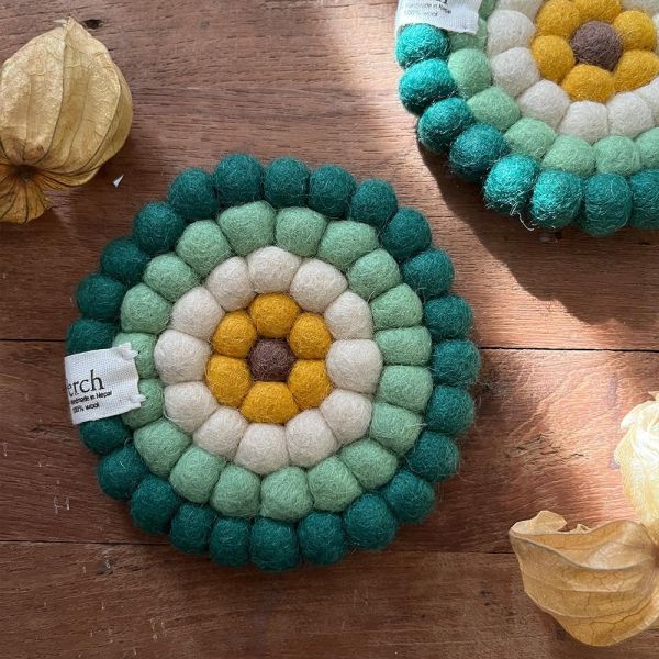 羊毛氈隔熱墊 |  橙花  秋木 羊毛氈, 手工羊毛氈, 羊毛氈製品, 紐西蘭羊毛,公平貿易,手作,禮物,馬卡龍