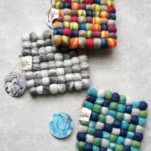 羊毛氈隔熱墊 |  畫家渲染系列 羊毛氈, 手工羊毛氈, 羊毛氈製品, 紐西蘭羊毛,公平貿易,手作,禮物,馬卡龍