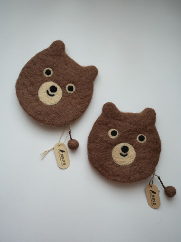 羊毛氈收納包 | 熊熊 零錢包, 羊毛氈收納, 手工羊毛氈, 羊毛氈製品, 紐西蘭羊毛,公平貿易商品,手作,禮物