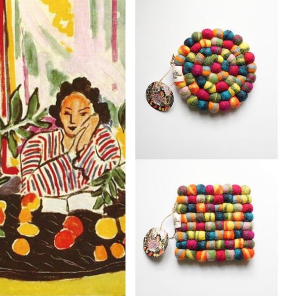 羊毛氈隔熱墊 |  畫家渲染系列 羊毛氈, 手工羊毛氈, 羊毛氈製品, 紐西蘭羊毛,公平貿易,手作,禮物,馬卡龍