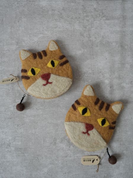 羊毛氈收納包 | 橘貓 零錢包, 羊毛氈收納, 手工羊毛氈, 羊毛氈製品, 紐西蘭羊毛,公平貿易商品,手作,禮物