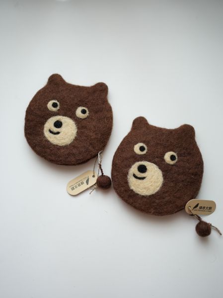 羊毛氈收納包 | 熊熊 零錢包, 羊毛氈收納, 手工羊毛氈, 羊毛氈製品, 紐西蘭羊毛,公平貿易商品,手作,禮物