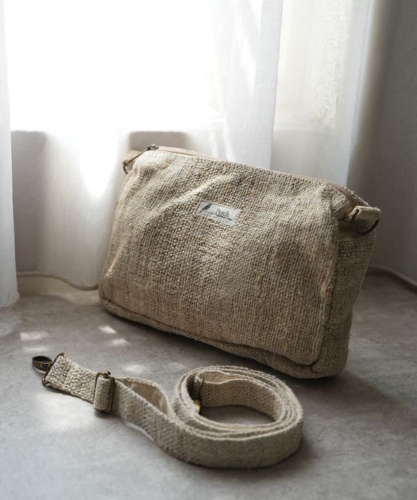 隨身側背包 / 收納包 兩用 大麻纖維,手工包,尼泊爾,公平貿易,環保,針織