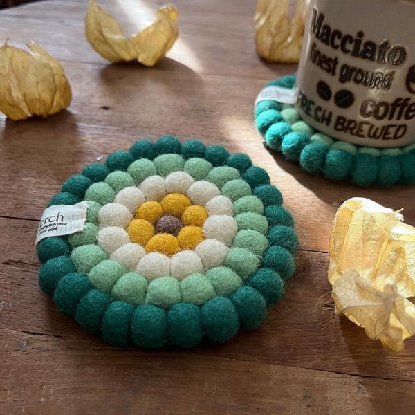 羊毛氈隔熱墊 |  橙花  秋木 羊毛氈, 手工羊毛氈, 羊毛氈製品, 紐西蘭羊毛,公平貿易,手作,禮物,馬卡龍