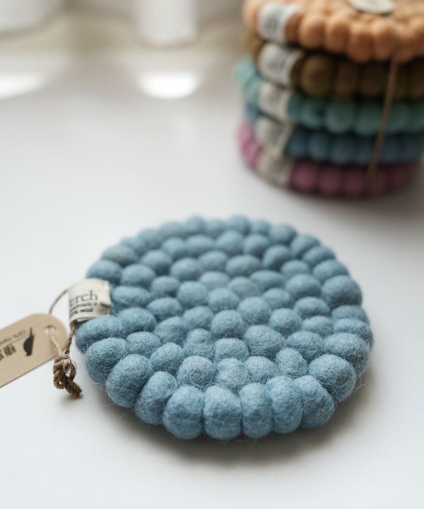 羊毛氈隔熱墊 |  馬卡龍素色杯墊(五件組) 羊毛氈, 手工羊毛氈, 羊毛氈製品, 紐西蘭羊毛,公平貿易,手作,禮物,馬卡龍