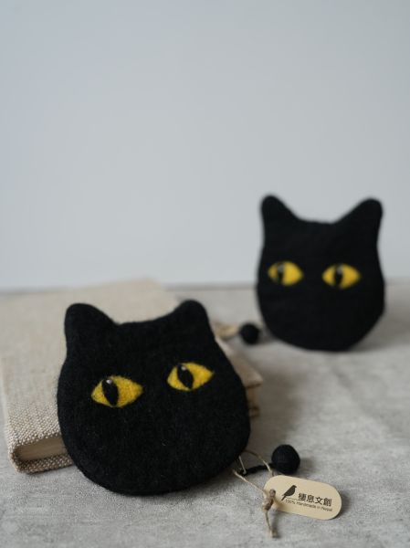 羊毛氈收納包 | 黑貓 零錢包, 羊毛氈收納, 手工羊毛氈, 羊毛氈製品, 紐西蘭羊毛,公平貿易商品,手作,禮物