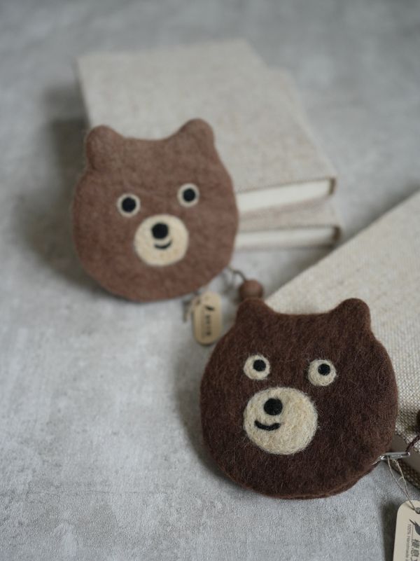 羊毛氈收納包 | 熊熊 零錢包, 羊毛氈收納, 手工羊毛氈, 羊毛氈製品, 紐西蘭羊毛,公平貿易商品,手作,禮物