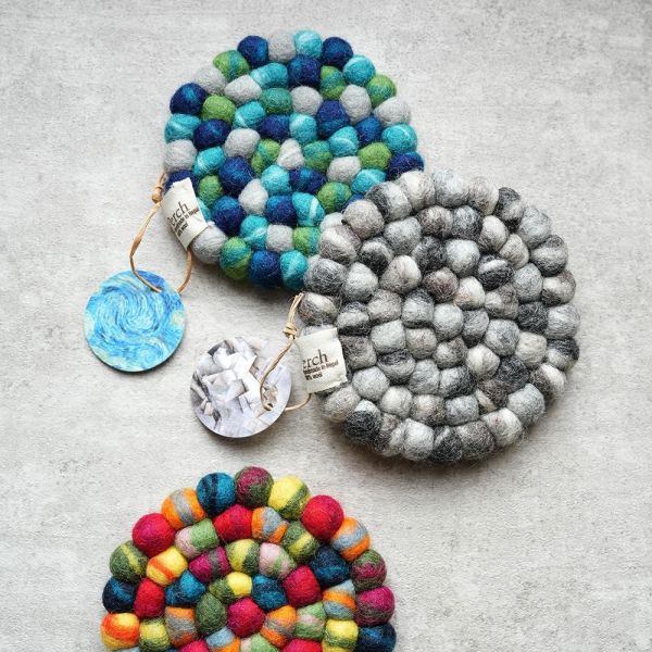 羊毛氈隔熱墊 |  畫家渲染系列 羊毛氈, 手工羊毛氈, 羊毛氈製品, 紐西蘭羊毛,公平貿易,手作,禮物,馬卡龍