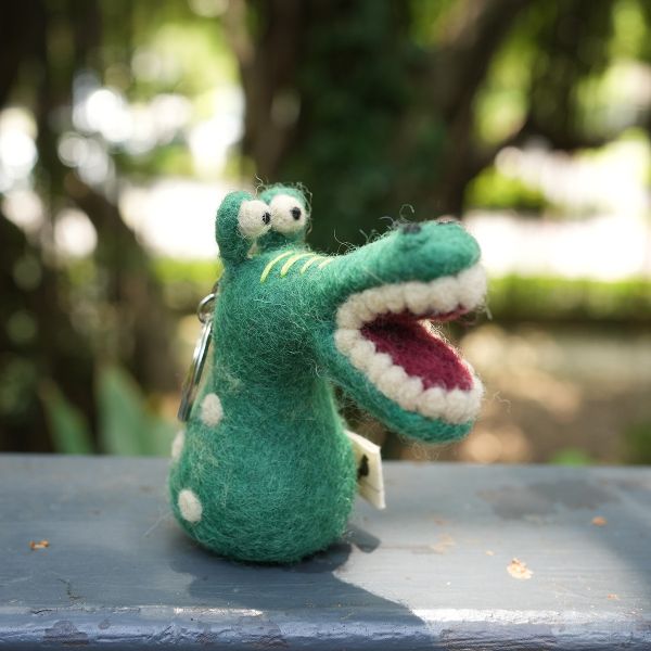 羊毛氈鑰匙圈 | 鱷魚 保育類、羊毛氈, 手工羊毛氈, 羊毛氈製品, 紐西蘭羊毛,公平貿易商品,手作,禮物