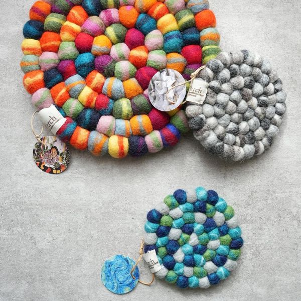 羊毛氈隔熱墊 |  畫家渲染系列 羊毛氈, 手工羊毛氈, 羊毛氈製品, 紐西蘭羊毛,公平貿易,手作,禮物,馬卡龍