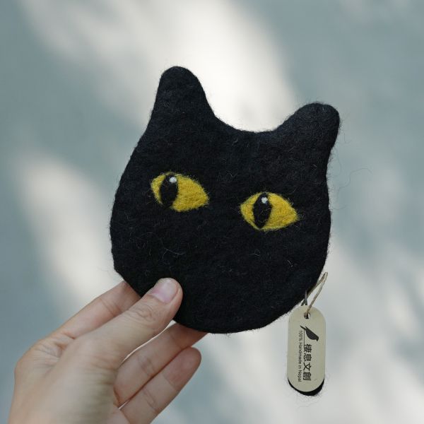 羊毛氈收納包 | 黑貓 零錢包, 羊毛氈收納, 手工羊毛氈, 羊毛氈製品, 紐西蘭羊毛,公平貿易商品,手作,禮物