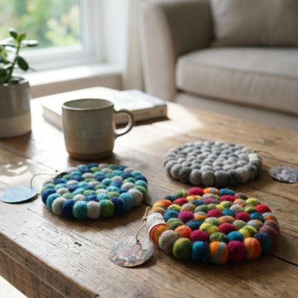 羊毛氈隔熱墊 |  畫家渲染系列 羊毛氈, 手工羊毛氈, 羊毛氈製品, 紐西蘭羊毛,公平貿易,手作,禮物,馬卡龍