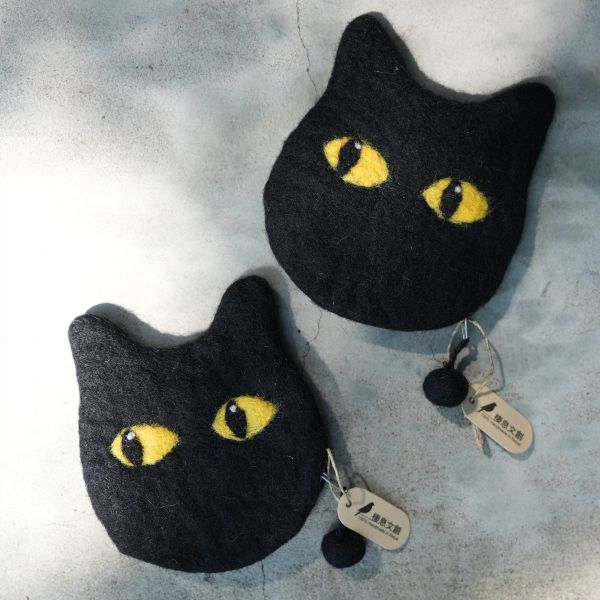 羊毛氈收納包 | 黑貓 零錢包, 羊毛氈收納, 手工羊毛氈, 羊毛氈製品, 紐西蘭羊毛,公平貿易商品,手作,禮物