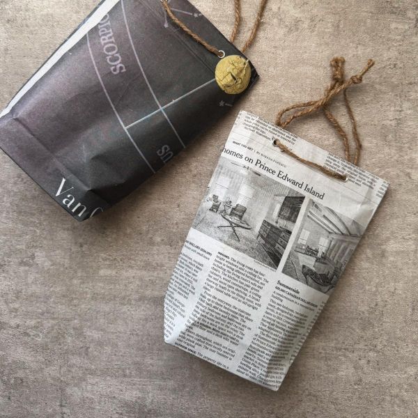 手工再生報紙提袋 (S / M / L) 樹皮纖維筆記本, 環保筆記本, 永續造紙, 不砍伐森林, 手工筆記本, 自然纖維, 環保文具,地球,環保,永續