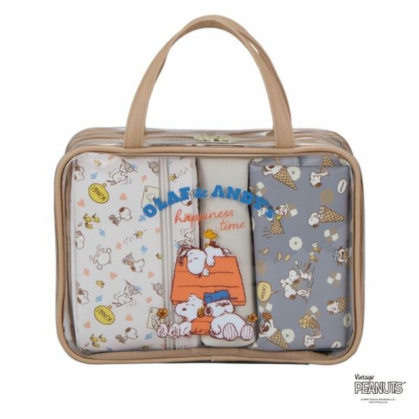 日本Snoopy史努比 旅行收納包四件套組 SNARIO三麗鷗,SNOOPY史努比,DISNEY迪士尼,MOOMIN嚕嚕米,宮崎駿,Pokemon寶可夢,Chiikawa 吉伊卡哇,Doraemon 哆啦A夢,MIFFY米菲.日本連線,日本代購,韓國連線,韓國代購,日本一番賞,TAKARA TOMY,環球影城
