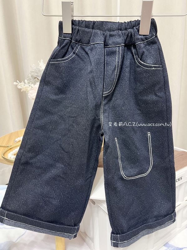 直筒九分牛仔寬褲 艾希莉ACZ,童裝,acz,艾希莉