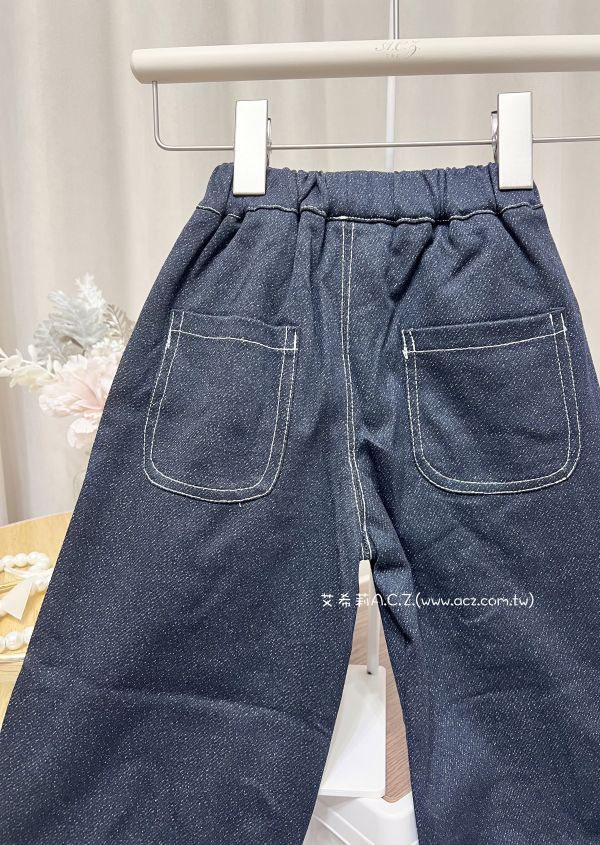 直筒九分牛仔寬褲 艾希莉ACZ,童裝,acz,艾希莉