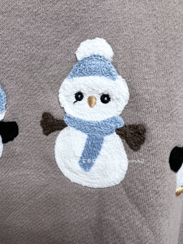 可愛雪人企鵝刺繡上衣 艾希莉ACZ,童裝,acz,艾希莉