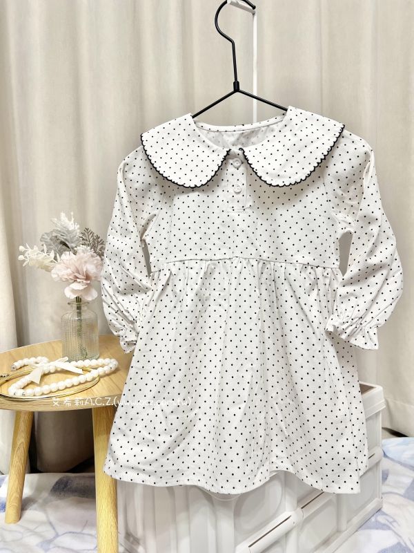 可愛點點長袖洋裝 艾希莉ACZ,童裝,acz,艾希莉