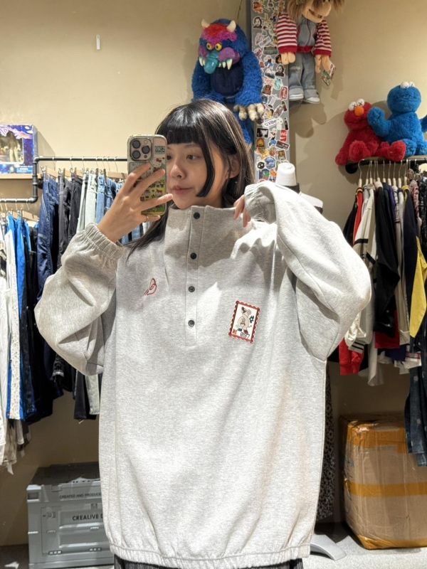 Booming刺繡立領扣式上衣 