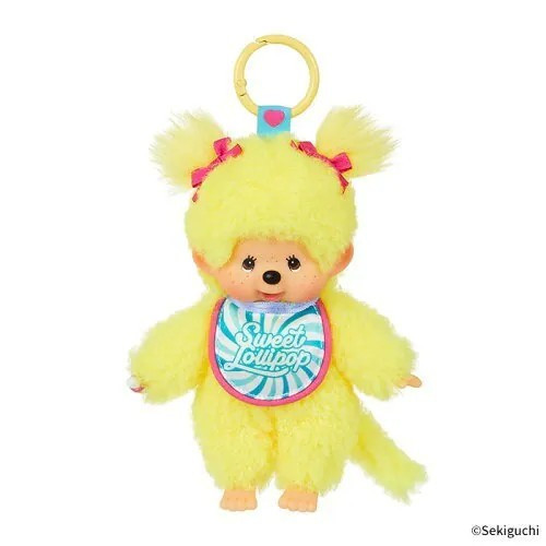 日本 正版 Sweet Lollipop Monchhichi 甜蜜棒棒糖夢奇奇 吊飾鑰匙圈 