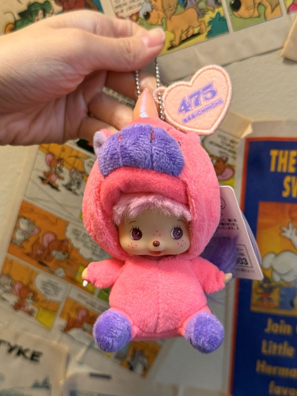日本限定 正版 Monchhichi x 475 聯名第二彈香草味獨角獸Bebichhichi 吊飾鑰匙圈 
