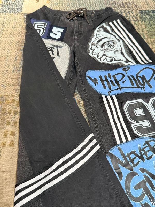 Remake 嘻哈牛仔貼布褲 