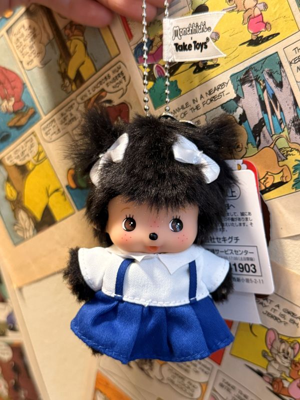 泰國限定 正版 Monchhichi x Thai-Thai Collection 校服夢奇奇吊飾鑰匙圈 