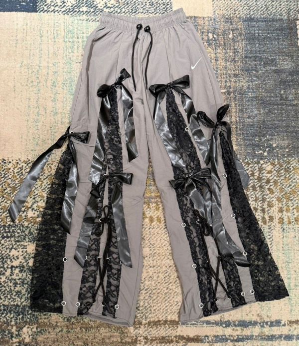 Remake 美式蕾絲工裝褲 