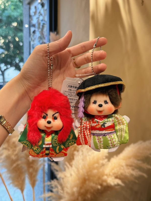 日本 正版 Monchhichi x Kabuki 歌舞伎 飾鑰匙圈 