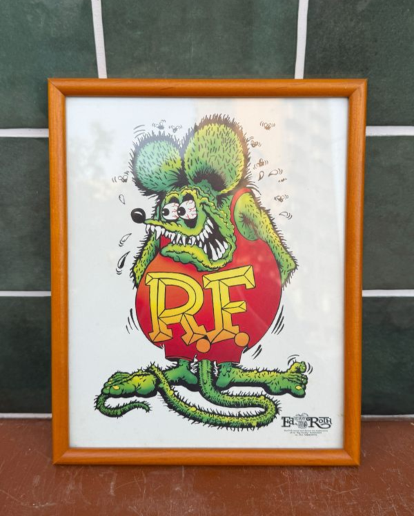 日本正版 早期 Rat Fink  展場 老鼠芬克老海報 