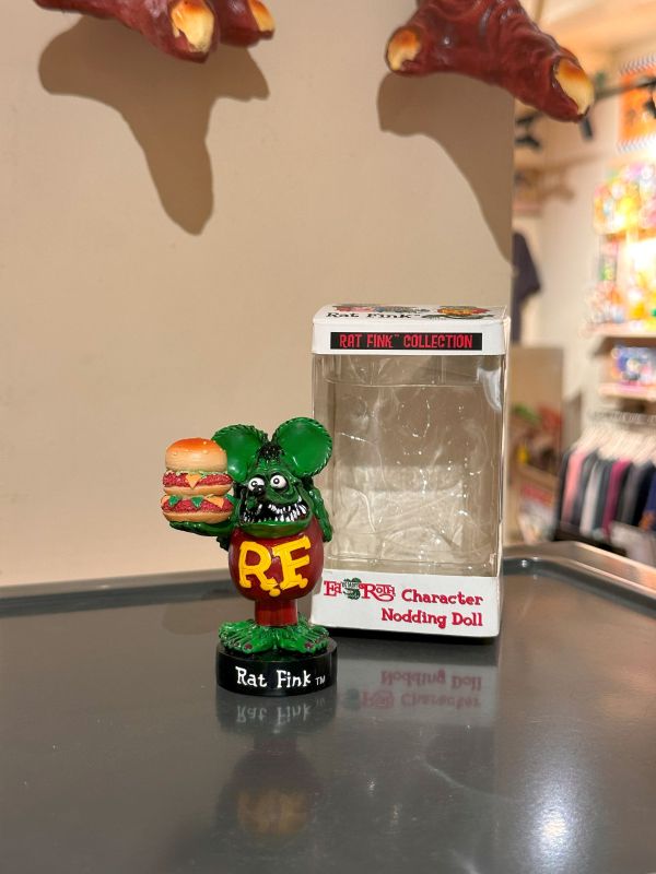 2008年 Rat Fink Nodding doll 手拿漢堡芬克鼠 