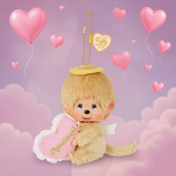 正版 Monchhichi 50 YEARS 2024 天使夢奇奇 吊飾鑰匙圈 