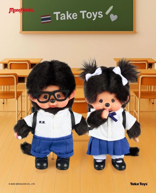 泰國限定 正版 Monchhichi x Kiddyland 80 週年 泰國校服夢奇奇 